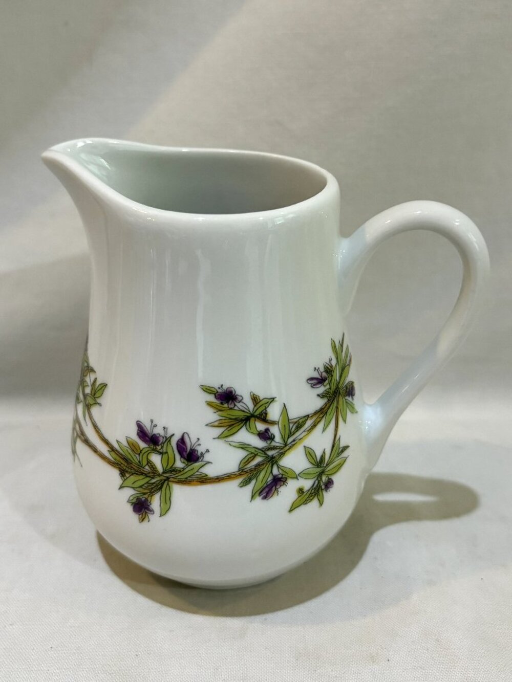 Vintage Pillivuyt France Ceramic Porcelain Thyme Pattern Creamer